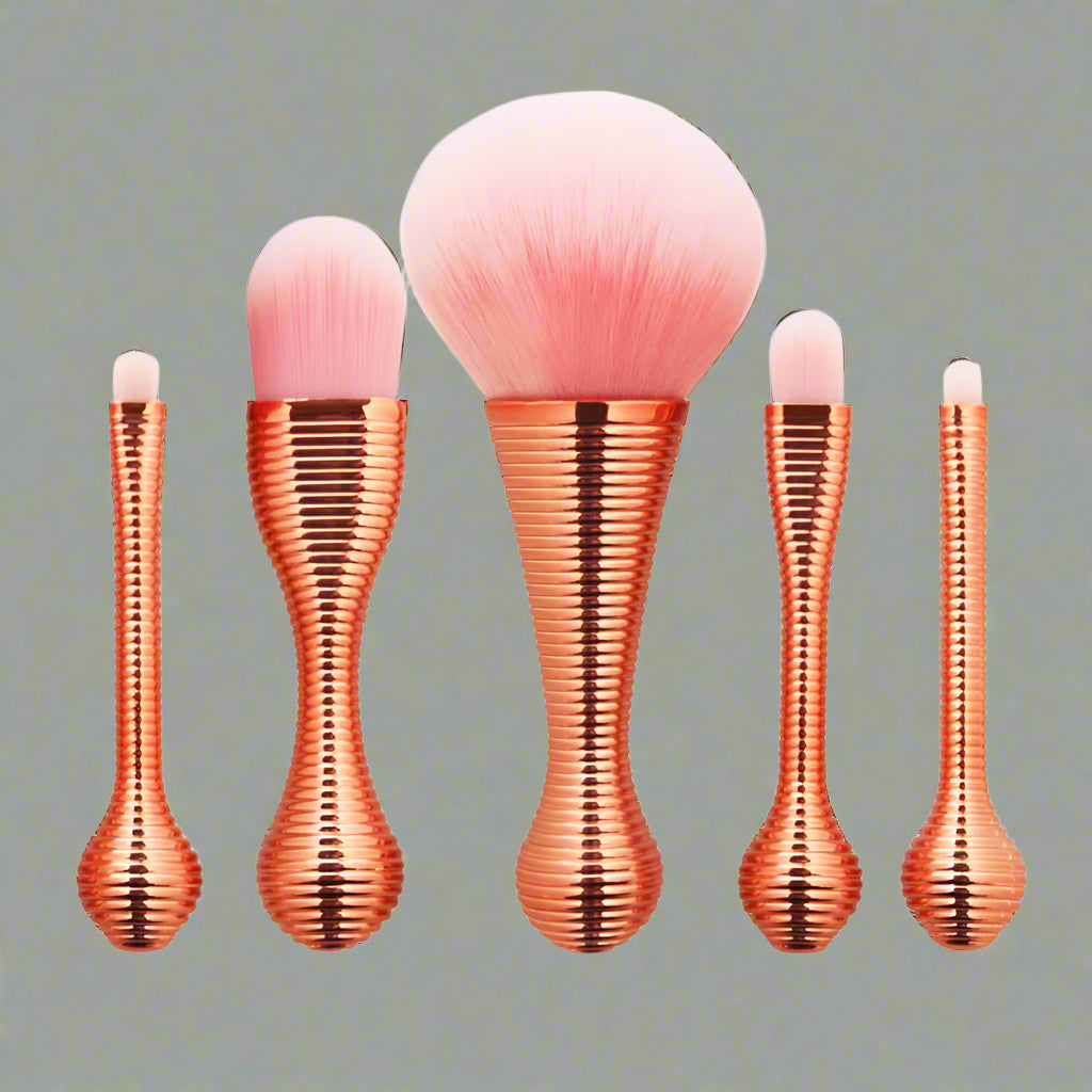 5pcs Rose Gold Mini Cosmetic Beauty Makeup Brushes - Dreami XO