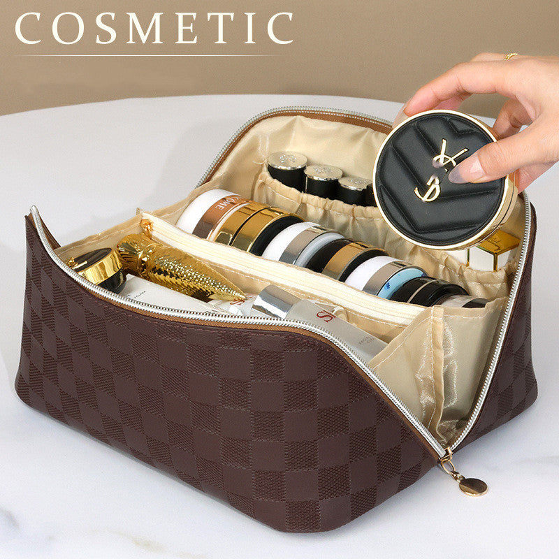 Luxury Checkerboard Makeup Bag - Dreami XO