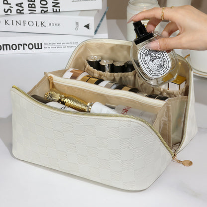 Luxury Checkerboard Makeup Bag - Dreami XO